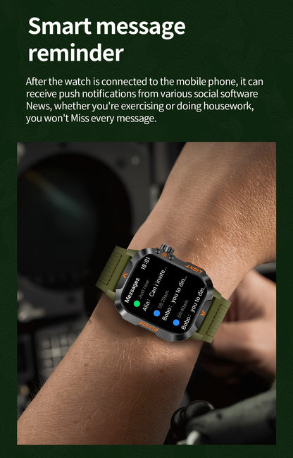 QTLJJBY Outdoor Sports Smartwatch with One-Touch Call Answering/Dialing, Message Notifications, Multiple Sports Modes, Activity Tracker (Calorie, Pedometer), Flashlight, 600mAh Battery, IP68 Waterproof, Couple's Watch, Perfec