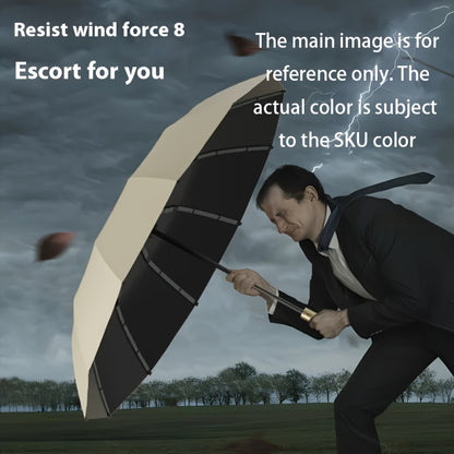 Heavy-Duty Automatic Open Windproof Umbrella with 26+ Ribs - All-Weather Windproof, Compact Folding Design, Elegant Burgundy/Beige/Blue - for Business, Travel, Commuting - Ideal for Professionals & Everyday Use, Professional