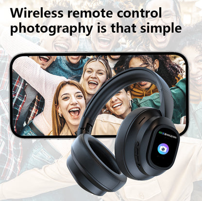New hybrid active noise-cancelling headphones(with touchscreen), intelligent AI translation, remote control photography, wireless headphones with microphone, soft ear pads, multiple EQ bass, comfortable fit ear cups, suitable