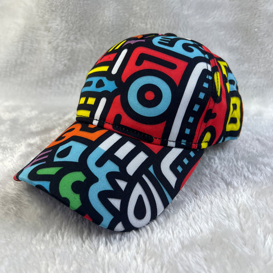 1pc Breathable Adjustable Baseball Cap with Vibrant Hip-Hop Graffiti Network Design - Soft, Lightweight, Ideal for Outdoor Sports, Skateboarding & Everyday Fashion Accessory