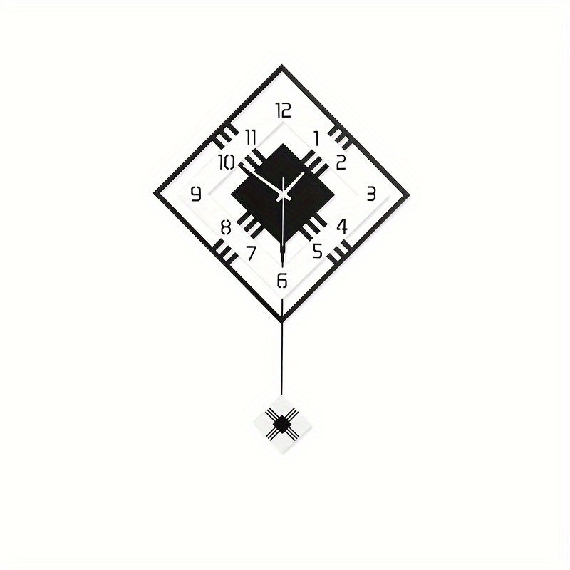 [Silent Wall Clock] Silent Modern Black Acrylic Wall Clock | Digital Display, Fantasy-Themed Design, No-Drill Installation for Living Room, Bedroom, or Dining Room Decor