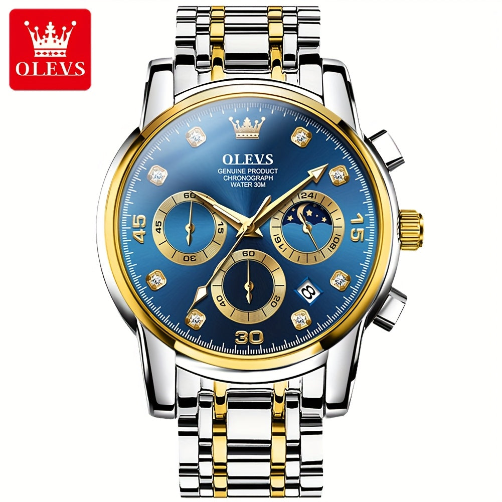 OLEVS Stainless Steel Luminous Business Quartz Watches For Men Luxury Top Brand Fashion Original Men'S Wrist Watches Classic New Trend High Quality Best Selling Men'S Watches