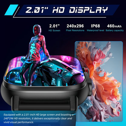 Sports Extra Large Screen GPS Smart Watch, 2.01-inch Outdoor Multifunctional, LED Flashlight, Compass, Barometer, High Quality, HD Wireless Calling, Message Synchronization Reminder, Health Monitoring, Sleep Monitoring, 100+