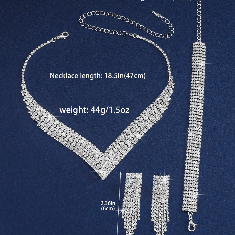 Fashion Bridal Jewelry Set, Including Necklaces, Earrings, Bracelets - Suitable For Women'S Daily Wear, Weddings, Parties, Etc. Precious jewelry holiday gifts