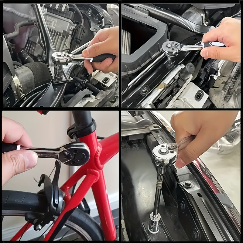 High-end Professional 216&45pcs Mechanical Tool Set, 1/2*1/4 Inch And 3/8 Inch Drive Depth And Standard Wrench Set, Torque Wrench, Auto Parts Repair And Household Mechanical Tool Set, Suitable for Vehicle And Bicycle Repair T