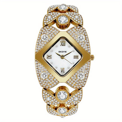 Women'S Elegant Watch - Roman Numeral Dial, Stainless Steel Band, Mechanical Movement, Non, Ideal for Business, Couples, Back-to-School, Christmas Gift, Without Battery