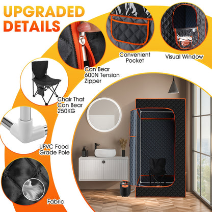 Portable Home Sauna Tent& Steam Sauna Box- Full-Body Steam Bath Cabin, No- Setup, Easy Assembly, Detox&, Large Portable Design(70.8"x31.5"x31.5") for/Outdoor Use, Family-Friendly Sweat Lodge