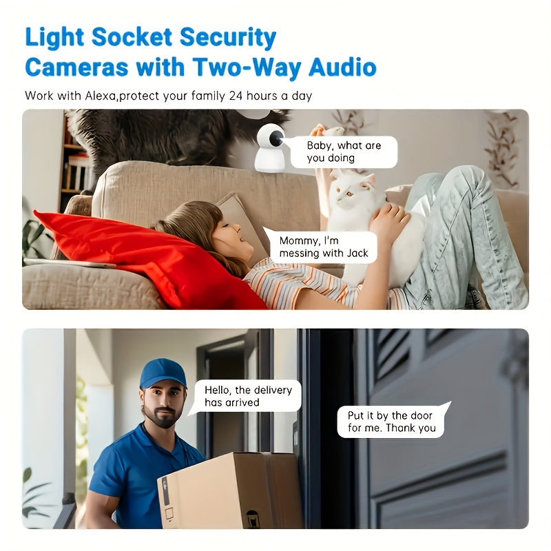 4MP 360° Indoor Smart Security Camera, 360° Pan/tilt Home Security Camera, 5GHz And 2.4GHz Dog Camera With HD Video, Two-way Audio, Night Vision Function, Human Shape Motion Detection And Pet Monitoring, Can Be Used With Al