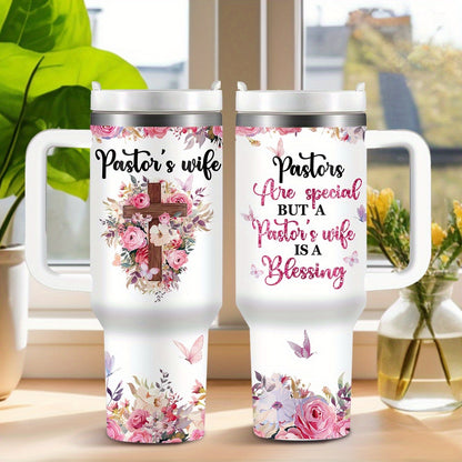 Hristian Gifts for Women Tumbler 40oz with Handle & Straw - Faith Gifts Christian Tumblers Bible Gifts - Encouragement Inspirational Gifts for Women - Religious Birthday, Gifts for Friends, Valentine's Day Gift, Water Bottle