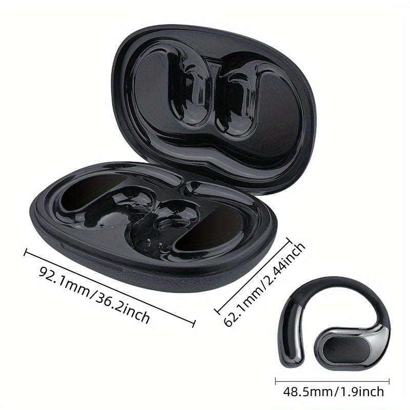 2025 new TWS wireless earphones, long battery life, large capacity charging box, smart digital display, ergonomic ear hook design, suitable for study/phone/business/music/driving/cycling, multi-device compatible with mobile p