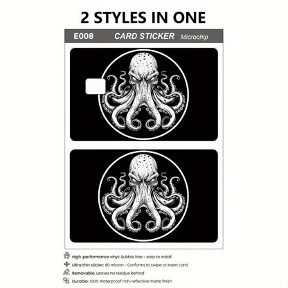 Simple Octopus Pattern Sticker Set, Durable Privacy Stickers Made of PVC Material, Suitable for Credit Cards, Transit Cards, Debit Cards, Keys, and More Uses, Protects Bank Cards, Ideal as Party Favors and Holiday Gifts