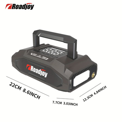 Roadjoy 7000A Peak Portable Jump Starter with Air Compressor, 150PSI Digital Tire Inflator, 12V Car Battery Charger, 2.11gal Gas/Diesel Engine, Fast Charge USB QC18W, LED Emergency Light, Power Bank & Power Station, USB-Power