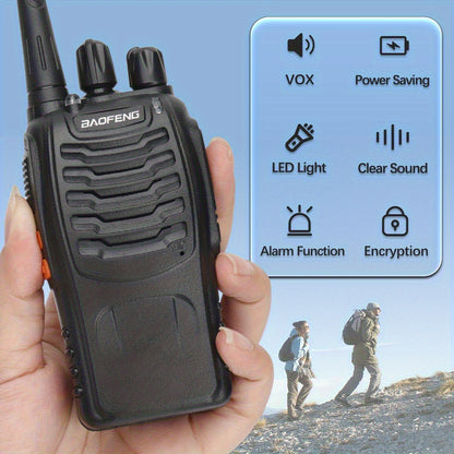 BAOFENG Long Range Walkie Talkie 888s, 16-Channel Dual-Purpose Radio, Rechargeable Handheld Two-Way Radio, Adult Long Range Headset, Outdoor Equipment Supports Camping, Hiking, and Hunting