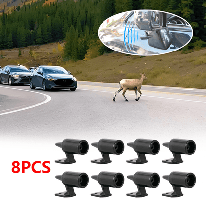 8pcs Car Deer Whistles - Wind-Powered Animal Deterrent Whistles for Road Safety, Prevents Collisions with Animals, Easy to Install with Adhesive Backing