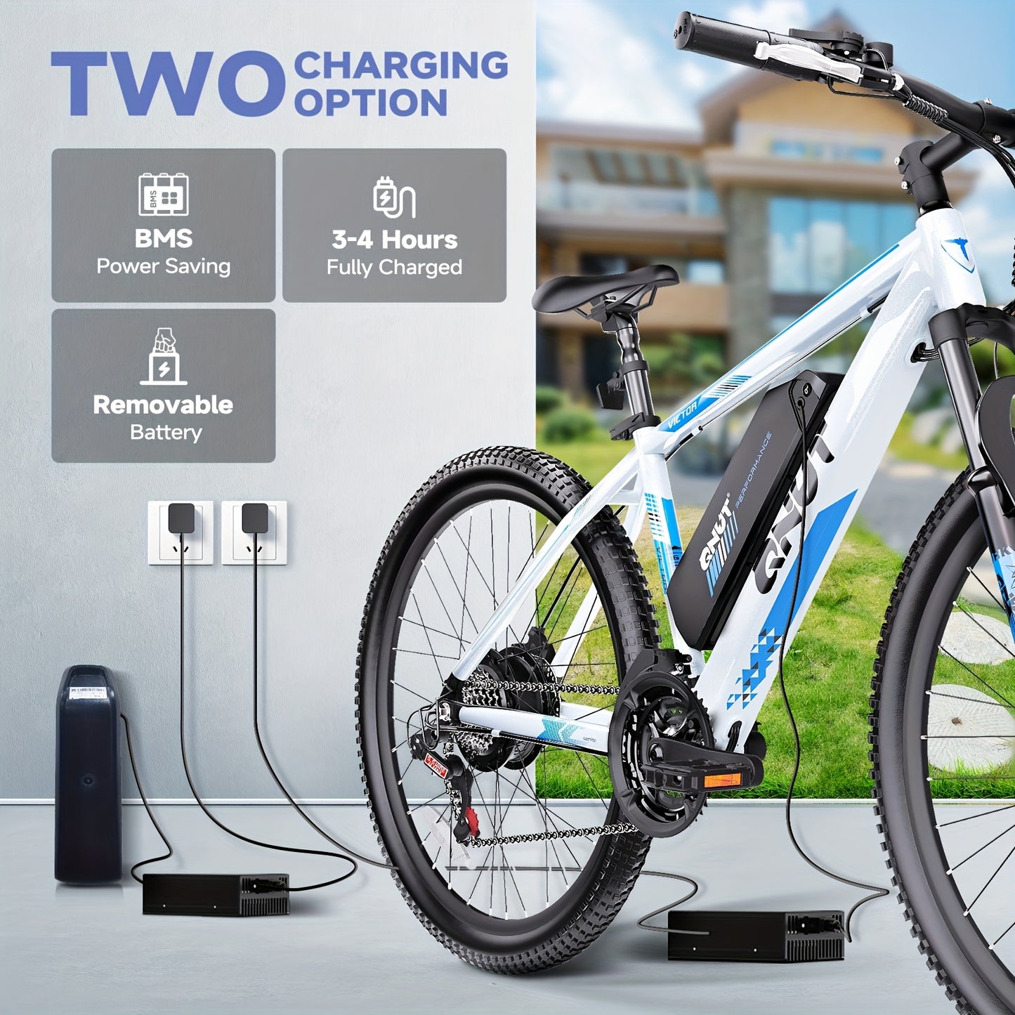 Victor 26" Electric Bike for Adults, Electric Mountain Bike with 36V 10.4Ah Removable Battery, Cheap And E-Bike for Men & Women, Suitable for Commuting Exercise, Meeting Complex Terrain Riding Needs And Enjoying Leisure Time