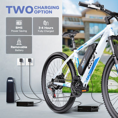 Victor 26" Electric Bike for Adults, Electric Mountain Bike with 36V 10.4Ah Removable Battery, Cheap And E-Bike for Men & Women, Suitable for Commuting Exercise, Meeting Complex Terrain Riding Needs And Enjoying Leisure Time
