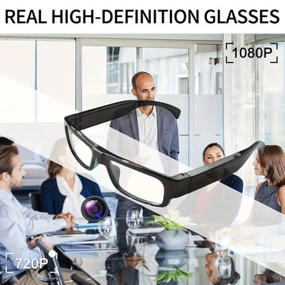 1pc Smart Glasses with Camera, 1080P HD Camera, Digital Video Recorder Camcorder Eye Protection DV Camera glasses Video glasses, Recording Portable Camera Ultra Clear Camera Glasses with 64GB Memory Card, Long-lasting battery