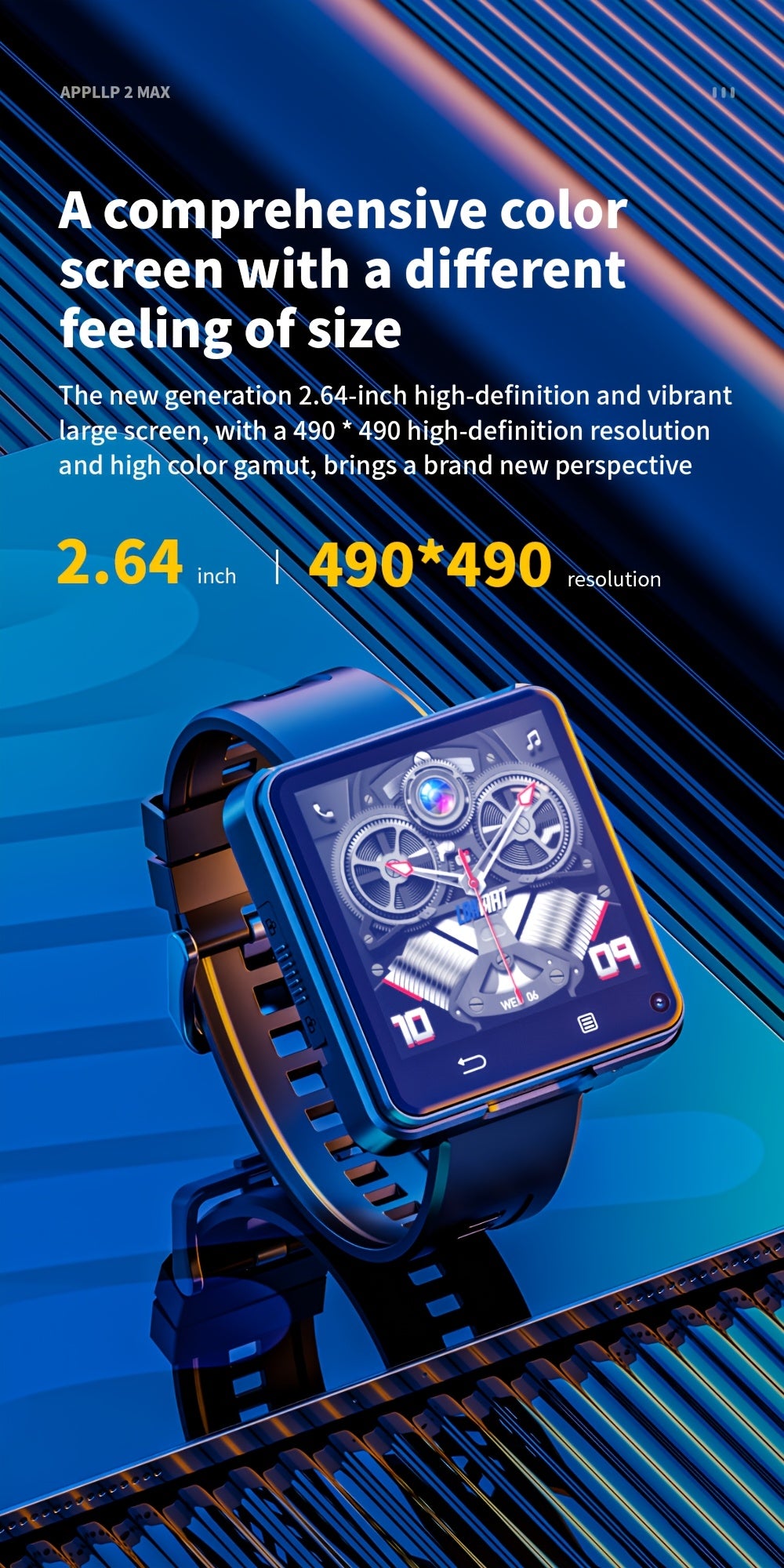 LOKMAT APPLLP 2 MAX Android Smart Watch Phone with 4G/5G, Dual SIM,, Dual Camera, Android 11 OS, Slot & Memory Card Compatible, Smartphone-Watch Hybrid for Calling, Tracking (Compatible with Android/ Apps)