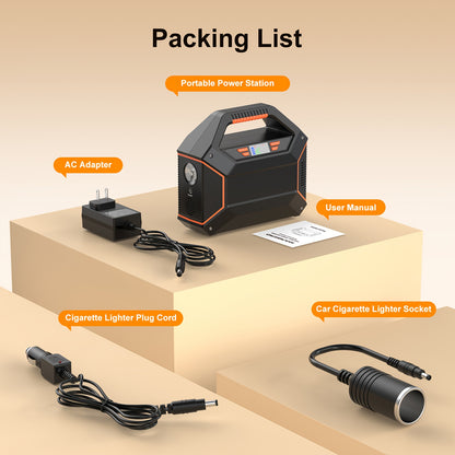 155Wh Portable Power Station with 30W Solar Panel, Lithium Battery Solar Generator with AC Outlet (2x110V), USB 3.0 QC Fast Charging, Digital Display & Overload Protection - Solar-Powered Portable Charger for Camping, Travel,