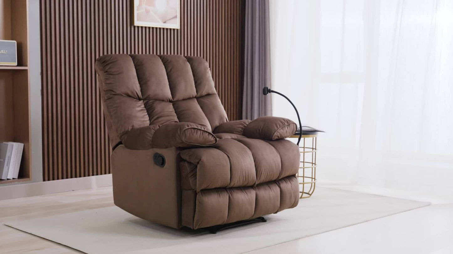Chizzysit 2 Pack Manual Recliner Chair, Oversized Reclining Chair, Velvet Comfortable Recliner Chairs for Adults with Soft Overstuffed Arms And Back, Heavy Duty Reclining Chair for Living Room, Ergonomic Single Sofa Chair, So