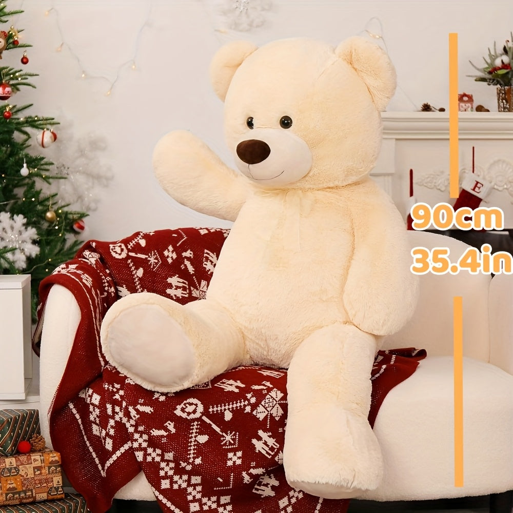 MorisMos Giant Teddy Bear Stuffed Animal 3 Ft, 36 In Large Teddy Bear For Shower Decor, Soft Big Stuffed Animal Plush Toy For Kid Birthday Christmas Girlfriend Valentines Gift, Beige/Cream