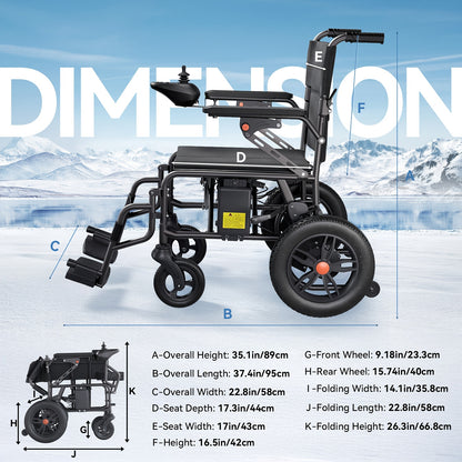 [Extended Range & Portable Folding]HOMYKING Electric Wheelchair For Adults & Seniors | 15-Mile Long Range + All-Terrain Capability | One-Button Compact Fold - The Ultimate Mobility Solution (Premium Black)