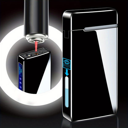 This Is a Dual Arc Gas And Electric Lighter That Features a 2-In-1 USB Charging Capability. It Is a Refillable Butane Jet Flame Torch Lighter Equipped with a Flashlight And an LED Power Display