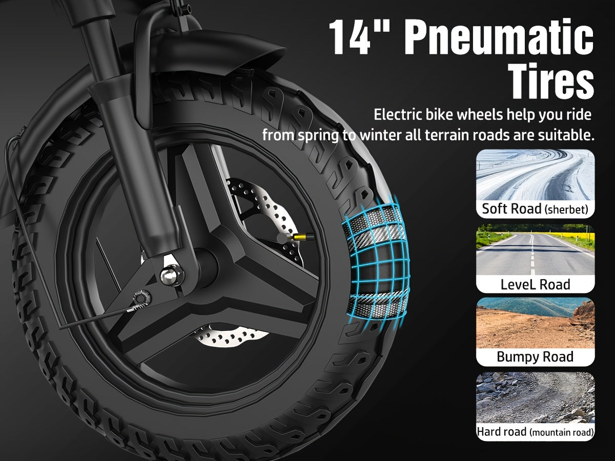 749W Moutain Ebike, 20" Fat Tire Electric Bike For Teens, 48V 20Ah Battery, 7-Speed Ebike Front & Rear Suspension/ Disc Brake. Z6 FlodIng Ebike, 650W 14-inch Adult Electric Bike.Two Models Available