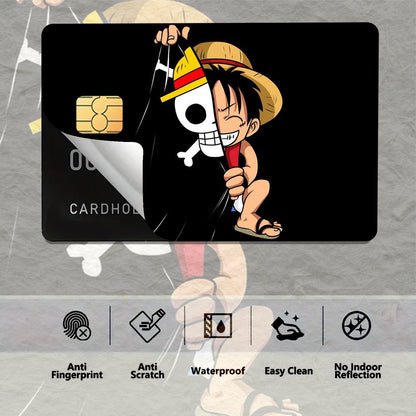 Brand 1 Set/2 Sheets, 2025 New One Piece Luffy Design - PVC Material Stickers, Suitable for Traffic, Keys, Credit Cards, Debit Cards, Card Protective Film, Bubble-Free, Privacy Protection Ultra-Thin, Matte Texture, Digital Pr