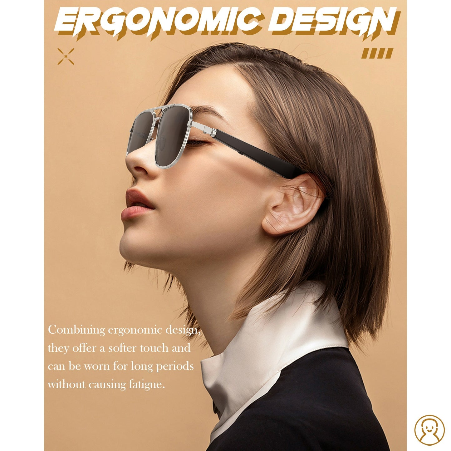 5.3 wireless glasses headset, sunglasses sports, smart wireless glasses, sports glasses, wireless calls, music playback, pilot sports glasses, cycling glasses wireless headset, sports outdoor cycling glasses, suitable for men