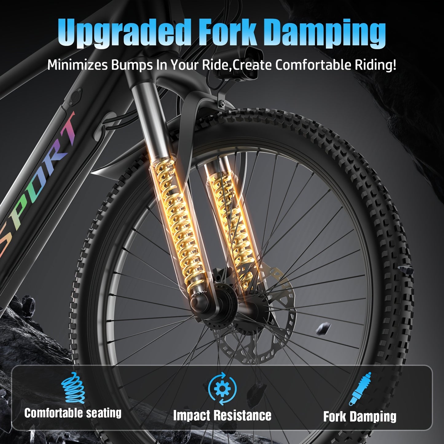 Electric Bike For Adults, 749W Motor Peak Ebike, 480Wh Removable Battery E Bike, Max 45Miles 25MPH, 26" Electric Mountain Bike, 7-Speed & Front Suspension, Electric Bicycle For Commute