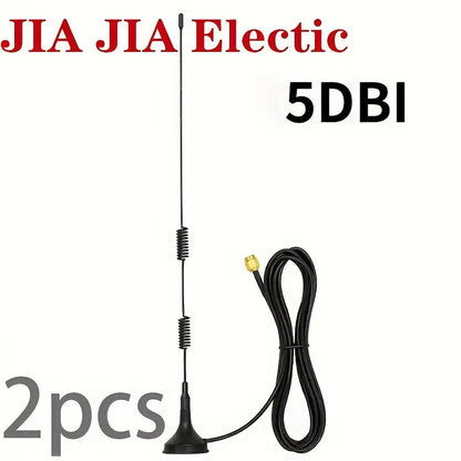 2pcs 4G LTE GSM Antenna, 5dBi, 700-2700MHz, Suction Cup Antenna with SMA Male Connector Signal Booster, Optional Cable Length: 59.06inch