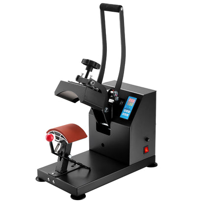 VEVOR Heat Press 6x3.75Inch Curved Element Hat Press Clamshell Design Heat Press for Hats Rigid Steel Frame No Stick Digital LCD Timer and Temperature Control (6x3.75Inch Clamshell Design)