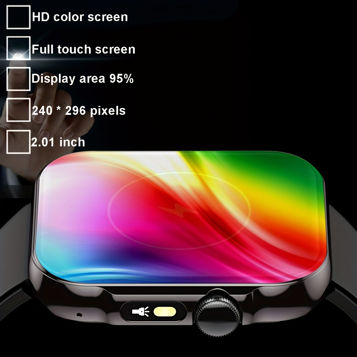 Men's Smart Watch with LED flashlight, IPX7 High Quality, Wireless calling and SMS reminder, 2.02-inch HD Large Screen, Sports Mode, Zinc Alloy, Outdoor Sports Smartwatch, Men's Watch, Compatible for iPhone and Android