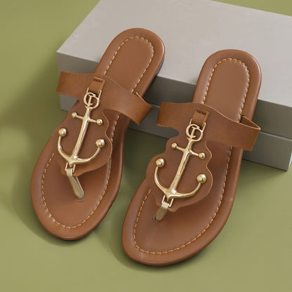 Women's Trendy Slide Sandals, Casual Clip Toe Flat Summer Shoes, Lightweight Slide Sandals