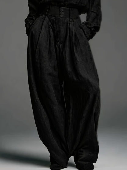Early Autumn Women'S Fashion Two-Piece Set | Solid Color Shirt and Pants with Casual Style and Fake Buttons Detail