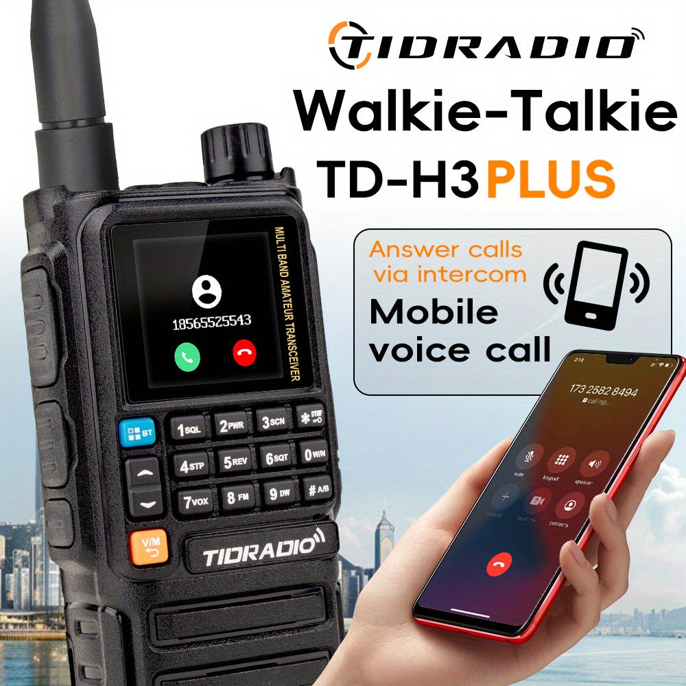 TIDRADIO H3 PLUS | Ham Radio Multi-Band Two-Way Radios with AM/ FM & Wireless Headset Compatibility | 5000km Long Range Walkie Talkies for Camping & Emergency