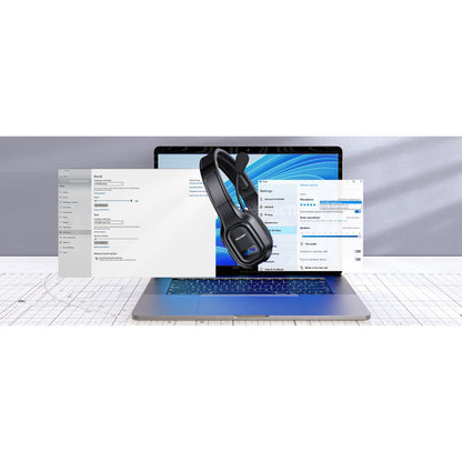 TECKNET Trucker Wireless Headphones with Microphone Noise Canceling Wireless On Ear Headset, Hands Free Wireless Headset for Cell Phone Computer Office Home Call Center skype (Black), Office Headphones, Call Center Equipment,