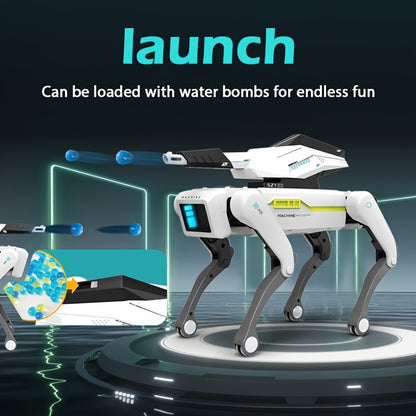 Smart Robot Dog, Remote Control Toy Robot Dog with Water Cannon Launch Pad, Programmable, Voice, Dance, Music, Can Be Controlled by Remote and Mobile Phone APP, Ideal Birthday Gift for Children