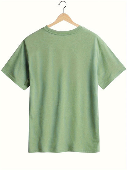 Mom Grandma Print Crew Neck T-shirt, Casual Short Sleeve Top For Spring & Summer, Women's Clothing