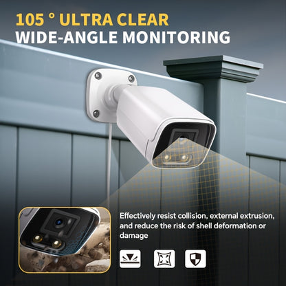 POE gun camera, 8-megapixel camera, full-color night vision, human body detection and one-way audio, outdoor video surveillance camera, RTSP/108°/2.8/mm, IP67 metal shell camera, wired network port connected to NVR, Christma