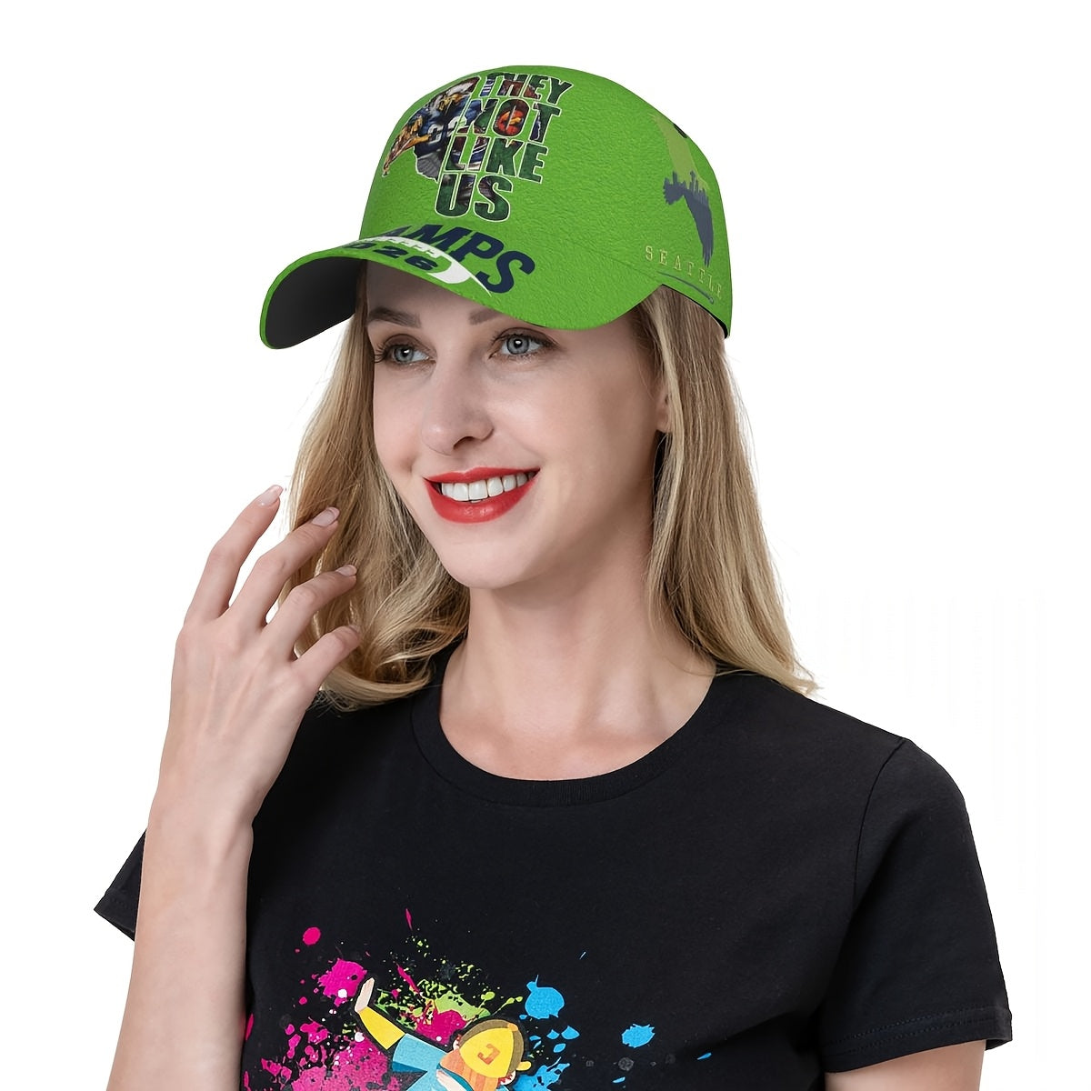 Rugby-Themed Baseball Cap with Full-Print Eagle & 2026 Champs Slogan - Structured Breathable Curved-Brim Hat, Snapback Closure, Lightweight Suitable for, Casual Wear, Rugby Fan Gear