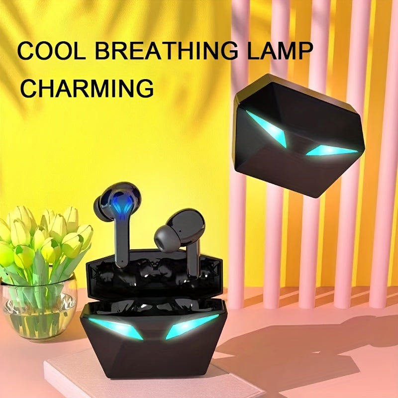 [40H Wireless Gaming Earbuds] Wireless Bluetooth Gaming Earbuds | Blue Light, 3D Surround Sound, 40H Battery, Touch Control | Perfect for Streamers & Gamers