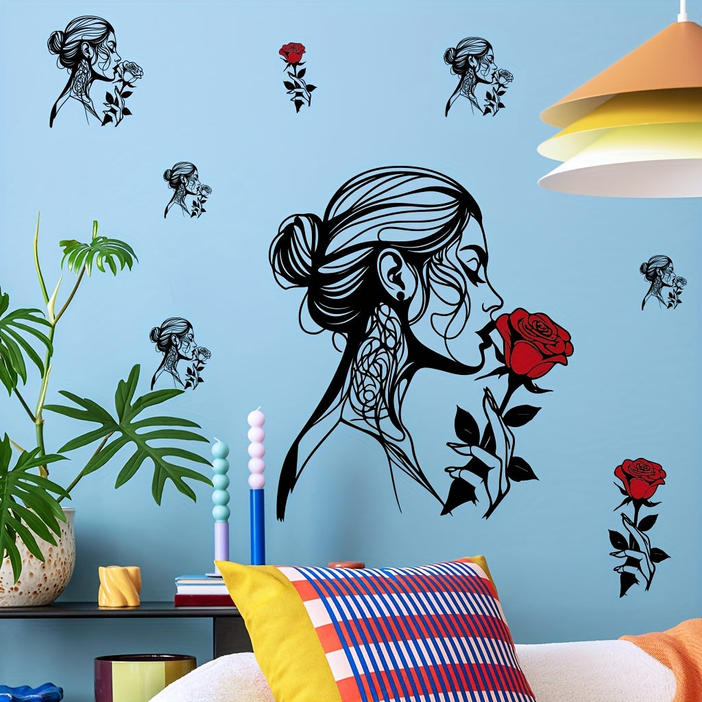 2pcs beauty line wall stickers, suitable for background wall decoration in living rooms, bedrooms, cabinets, bathrooms, and home decor