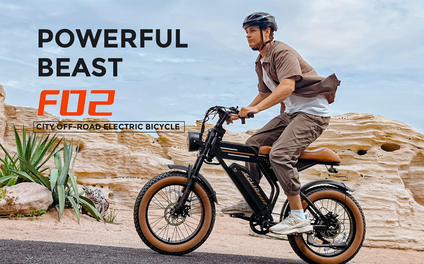 ECLIO F02 Electric Bike For Adults, 749W Peak Motor, 20MPH, 20"×4" Fat Tire Ebike With 48V13Ah Battery, Aluminium Electric Dirt Bike For All Terrain, Dual Suspension And Hydraulic Brakes, Electric Bike For Adults
