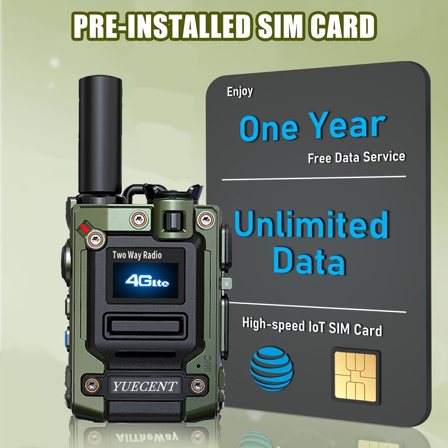 A YUECENT All-In-One 4G LTE Two-Way Intercom with SIM Card - a Heavy-Duty Portable Communication System, Long-Range (Over 30 Km / 18.6 Miles), Noise-Canceling Microphone And App Control, USB Powered for Quick Charging, Compat