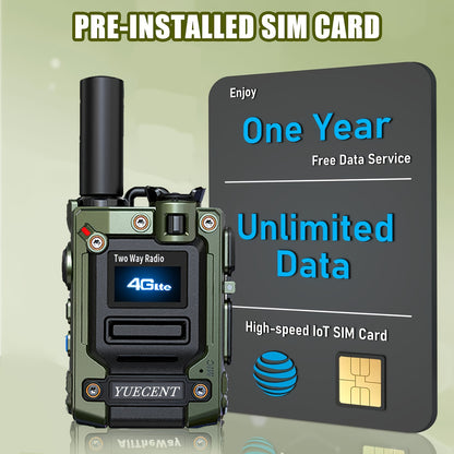 A YUECENT All-In-One 4G LTE Two-Way Intercom with SIM Card - a Heavy-Duty Portable Communication System, Long-Range (Over 30 Km / 18.6 Miles), Noise-Canceling Microphone And App Control, USB Powered for Quick Charging, Compat