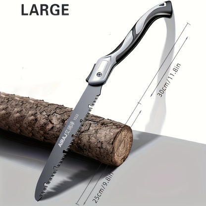 [1pc AIRAJ Steel Folding Saw] AIRAJ 1pc Industrial Grade Steel Folding Saw | Manual Cutting Tool with Anti-Slip Durable Handle, Three Specifications Available for Outdoor Use, Without Battery