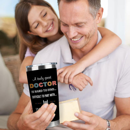 Doctor Gifts - 20oz Tumbler, Doctor Appreciation Gifts for Men & Women, Best Retirement Gifts for Doctors, Dr. MD Cup, Future Doctor Graduation Gift- Stainless Steel Edge Design