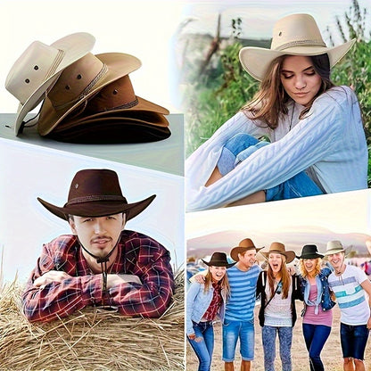 12pcs set (6 cowboy hats+6 headscarves) combo bag - brown western party hat, durable cowboy hat, suitable for birthdays, Halloween, cowboy sports performances, western theme decoration - unisex denim accessories,, Halloween C